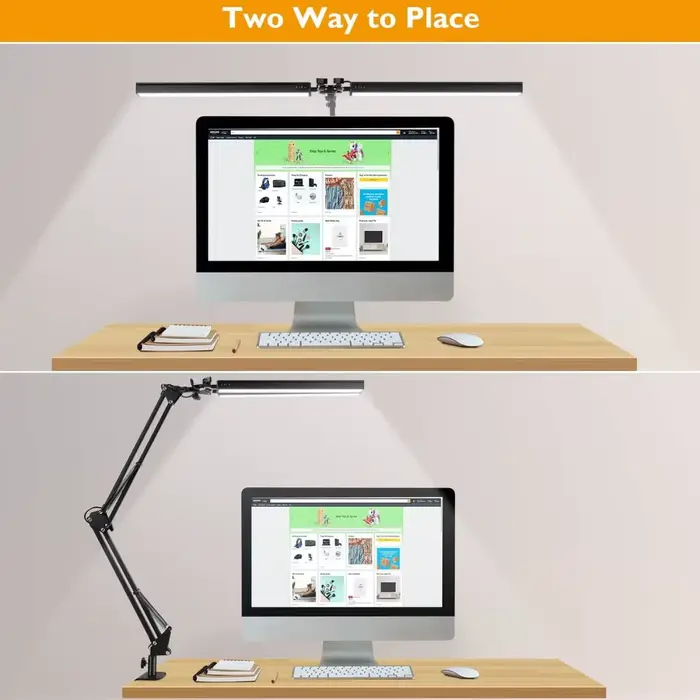 Lampes de bureau LED à intensité variable en continu, moniteur d'ordinateur, lampe de Table USB pour