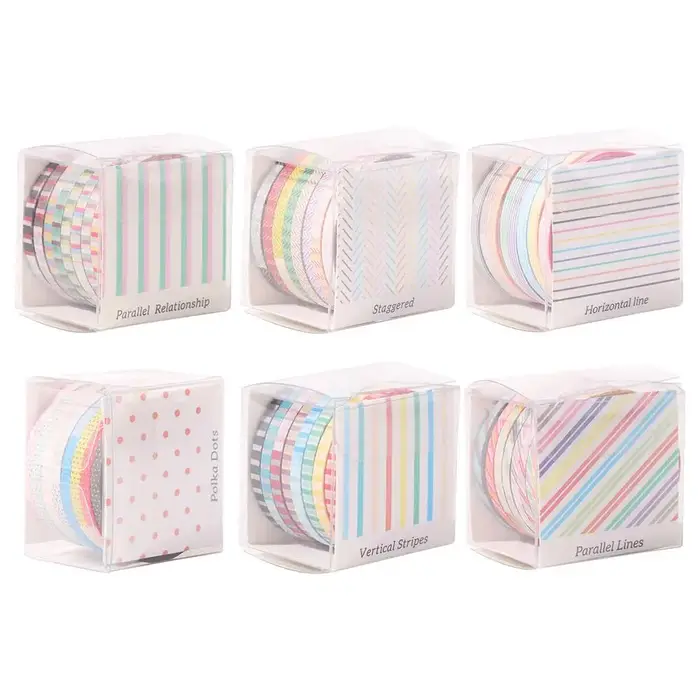 8 rouleaux de rubans décoratifs en papier