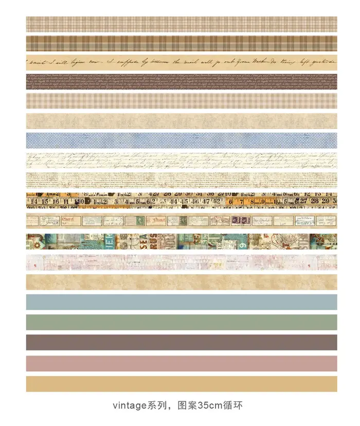 Lot de 20 rubans Washi vintage