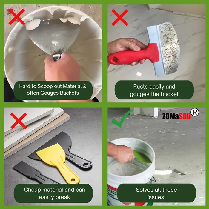 1/2 pièces seau incurvé pelle grattoir Spackle peinture mastic couteau cloisons sèches finition plâtre grattage décalcomanies Patch outils de Construction