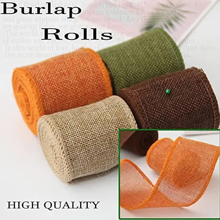 Rouleau de ruban artisanal polyvalent en toile de Jute naturelle colorée