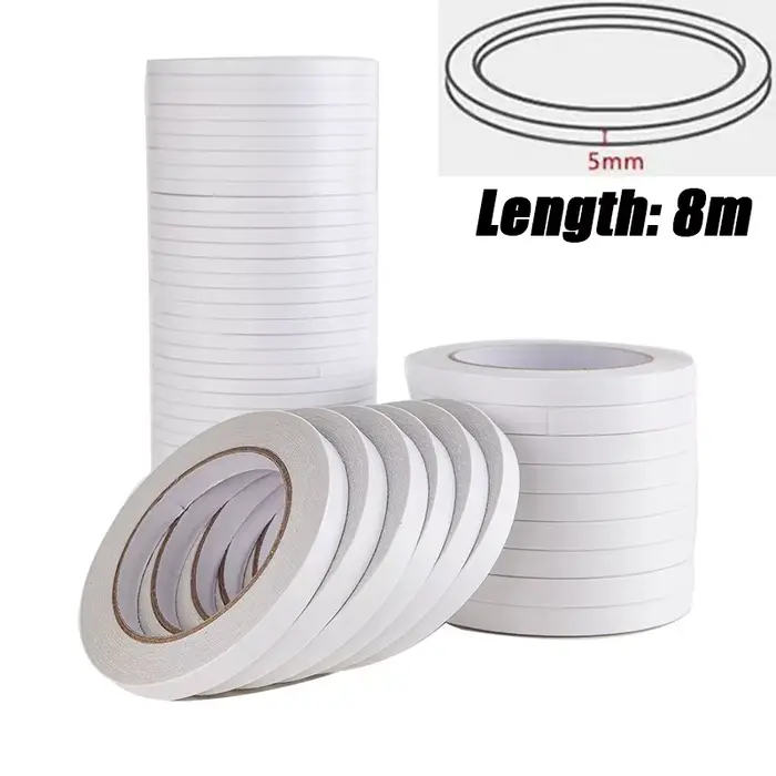 10 rouleaux de ruban adhésif fort autocollant Double face 8M Ultra-mince blanc pour l'artisanat de b