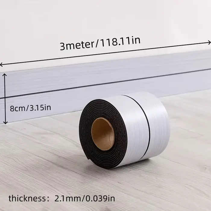 1 rouleau d'autocollant mural auto-adhésif en PVC imitation grain de bois