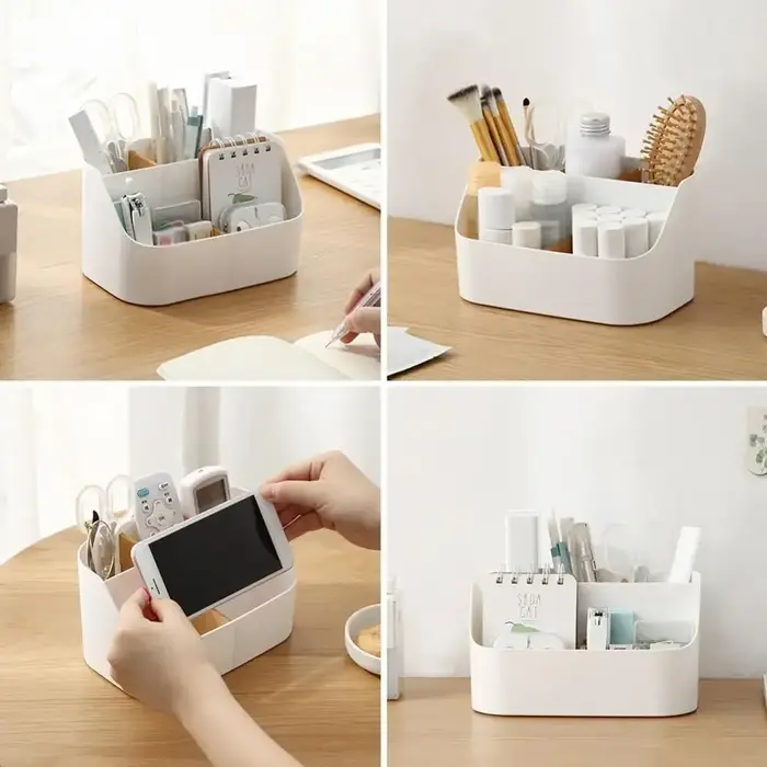 Boîte de rangement de bureau, boîte de fournitures de bureau, maquillage, cosmétiques, organisateur
