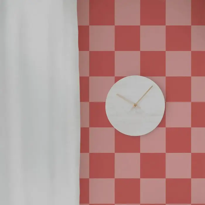 Papier peint moderne rose à carreaux surdimensionnés
