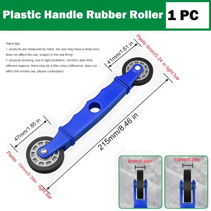 Outil de rouleau de canal de bande LED - 2 rainures en U et roues plates avec poignées en bois/plastique | Instalez