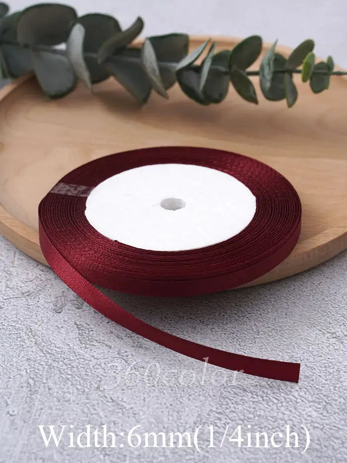 1 rouleau de ruban en Satin bordeaux