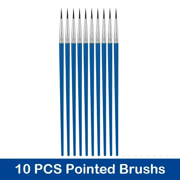 10/20/50 pièces ensemble de pinceaux à peinture acrylique avec pinceaux plats et ronds pointus artis