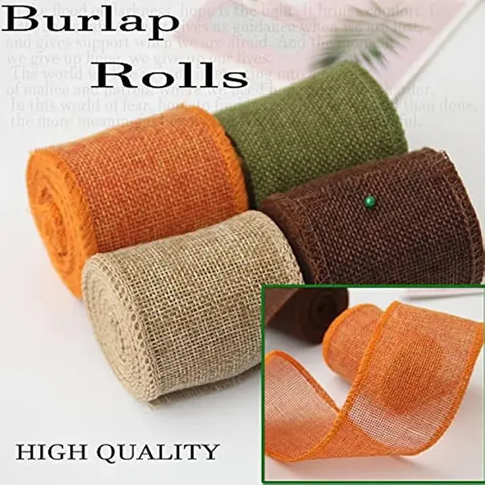 Ruban en Toile de Jute Naturelle Colorée