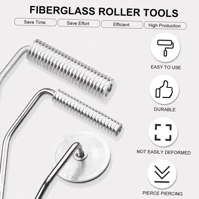 Kit d'outils de rouleau en fibre de verre, 3 pièces, outil de palette à bulles en fibre de verre, en