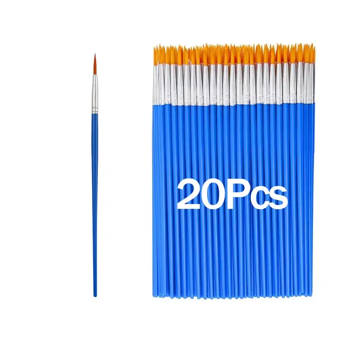 Ensemble de pinceaux de peinture, 20 à 200 pièces, pinceaux ronds et plats en Nylon pour aquarelle a
