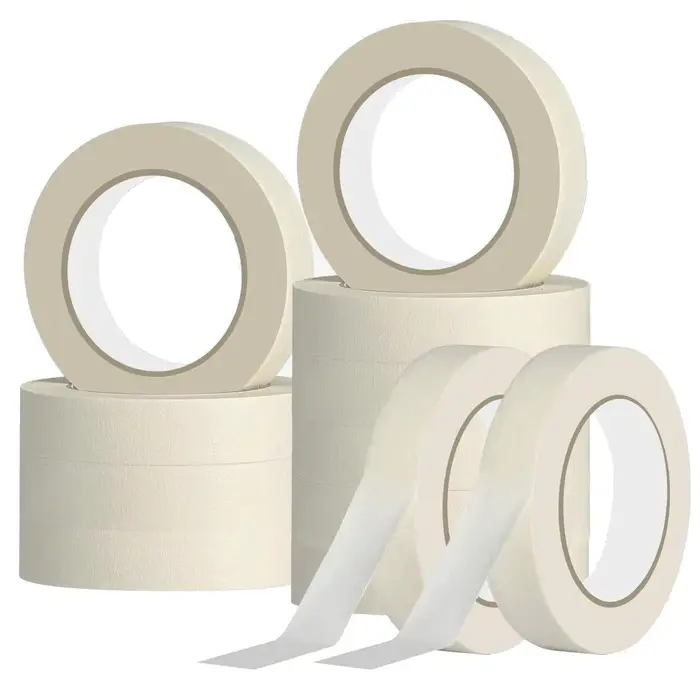 1 rouleau de ruban de masquage blanc de 50M, ruban de peintres pour la peinture, la maison, le burea
