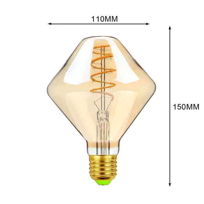 TIANFAN E27 Vintage Edison ampoule Led de forme spéciale Filament Led 4W Dimmable 220-240V