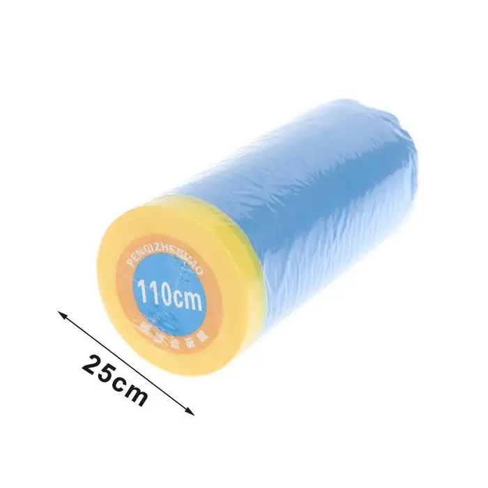 1 rouleau de film de masquage pré-adhésif bleu