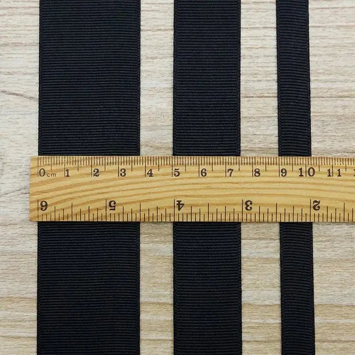 (10 mètres/rouleau) Ruban gros-grain noir