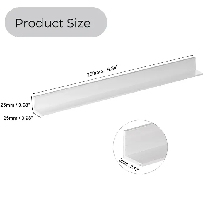 Profilé en aluminium 6061 à angle droit 20x20 25x25 30x30 40x40 50x50MM