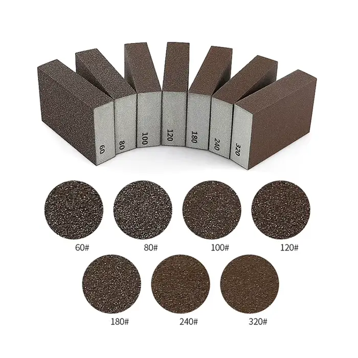 Blocs d'éponge de ponçage grain 60 80 100 120 180 240 320