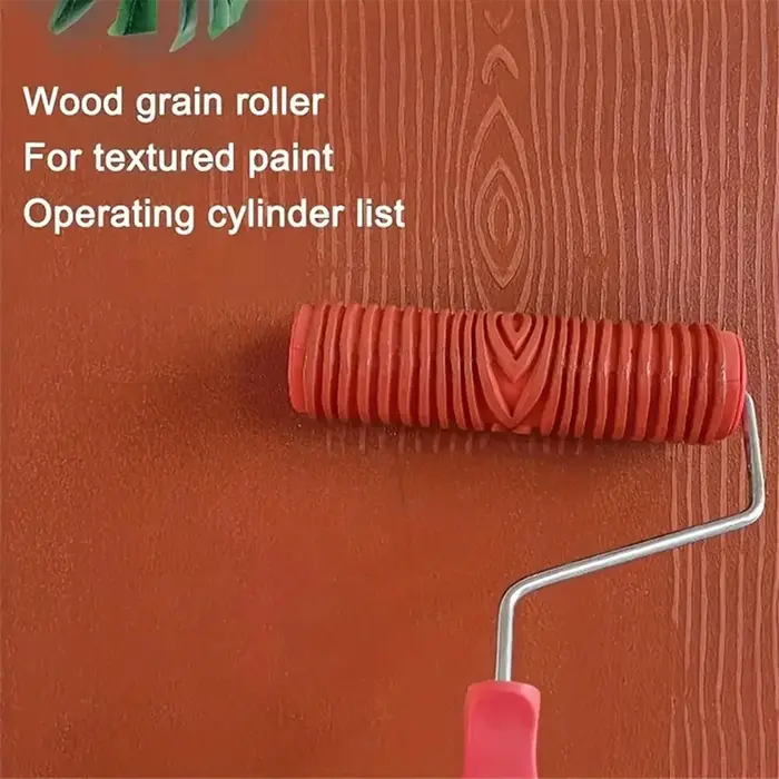 Rouleau de peinture murale en bois avec poignée