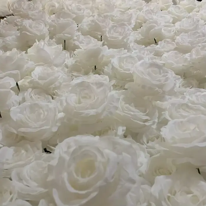 Uflower 3D blanc Rose tissu rideau fleur mur enroulable mariage toile de fond accessoires flore mur fête événement