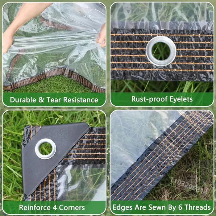 Bâche transparente en tissu d'ombrage imperméable