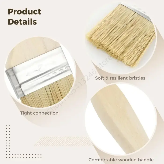 Lot de 5 brosses à manche en bois