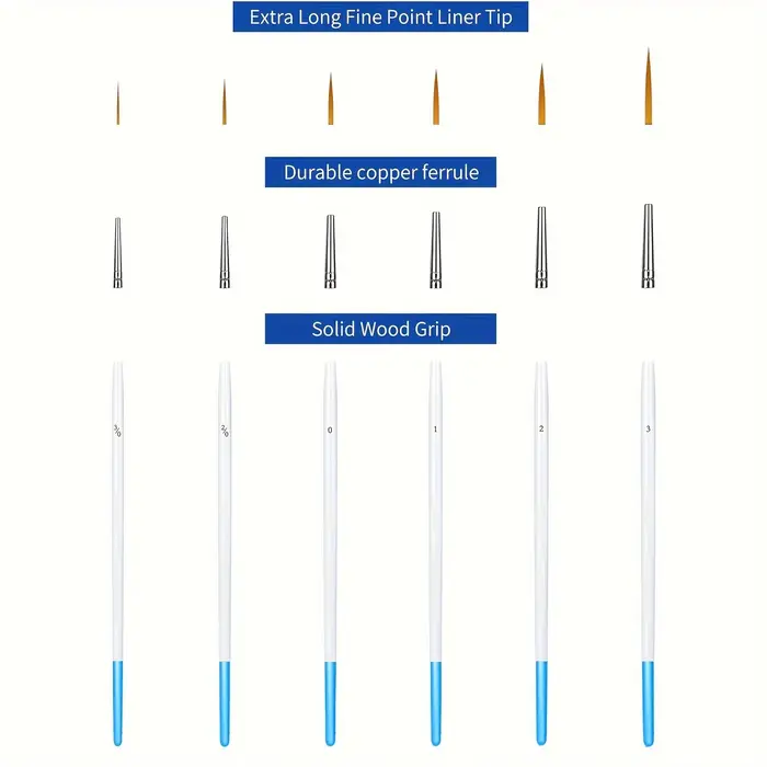 Ensemble de 6 brosses de brossage minces de haute qualité