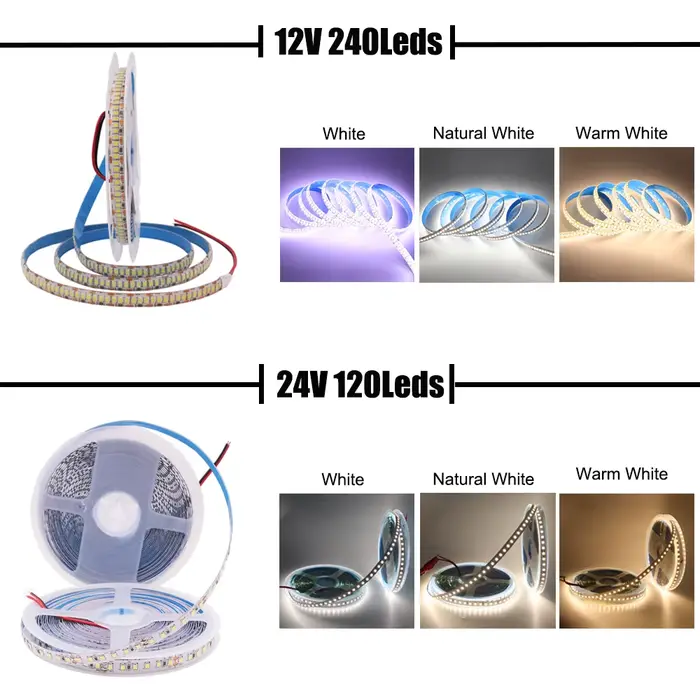 Bande LED SMD2835 12V 24V 5m 10m 15m 20m