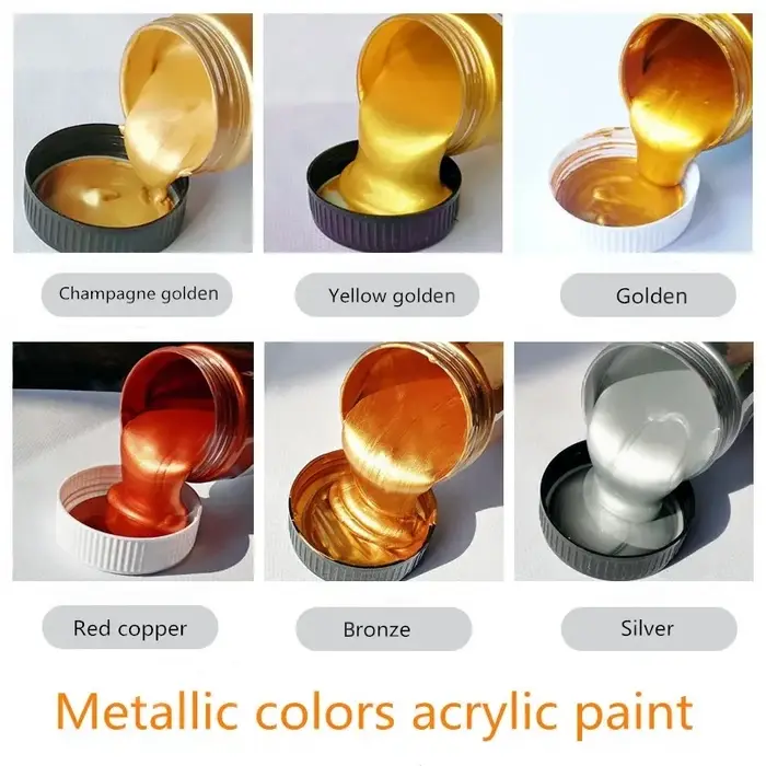 Peinture acrylique métallique dorée de 60ml