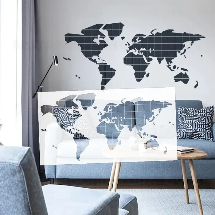 Pochoir carte du monde 101cm