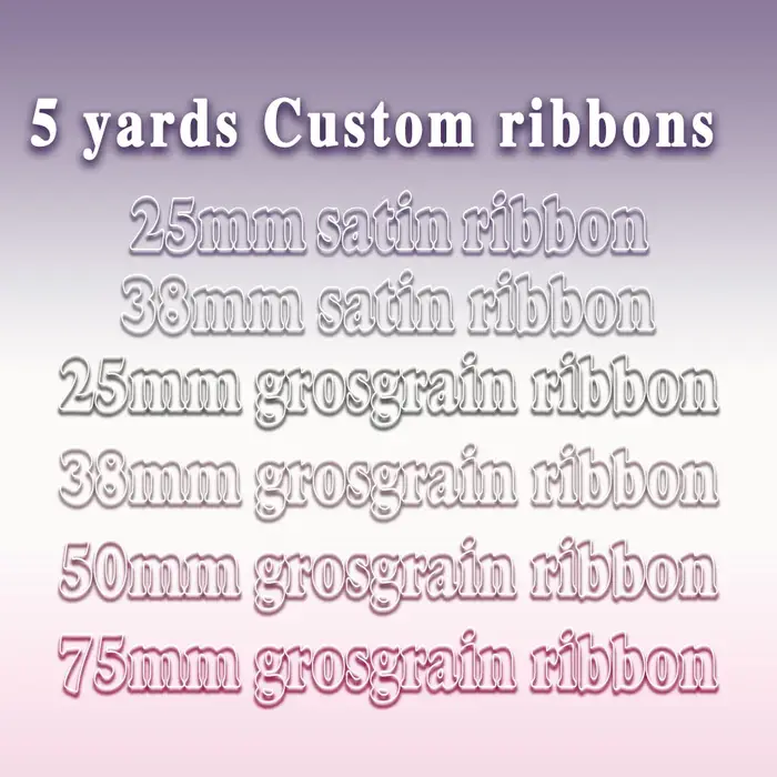 Rubans gros-grain imprimés personnalisés, 5 Yards, pour nœuds de cheveux, matériaux faits à la main,