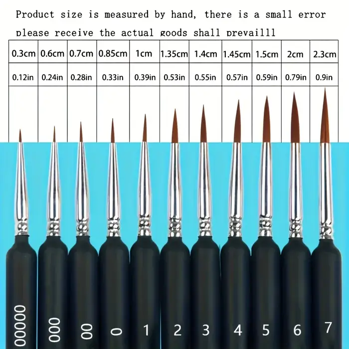 Lot de 11/22 pinceaux professionnels pour dessin de lignes fines - Recommandés