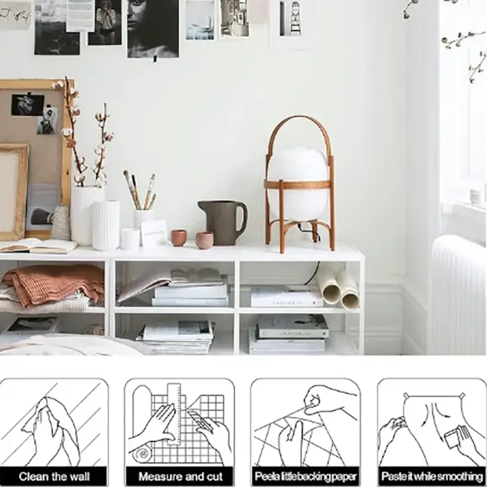 1 rouleau de papier peint macaron auto-adhésif imperméable et résistant aux taches de 40 cm pour la décoration de la chambre à coucher et du salon