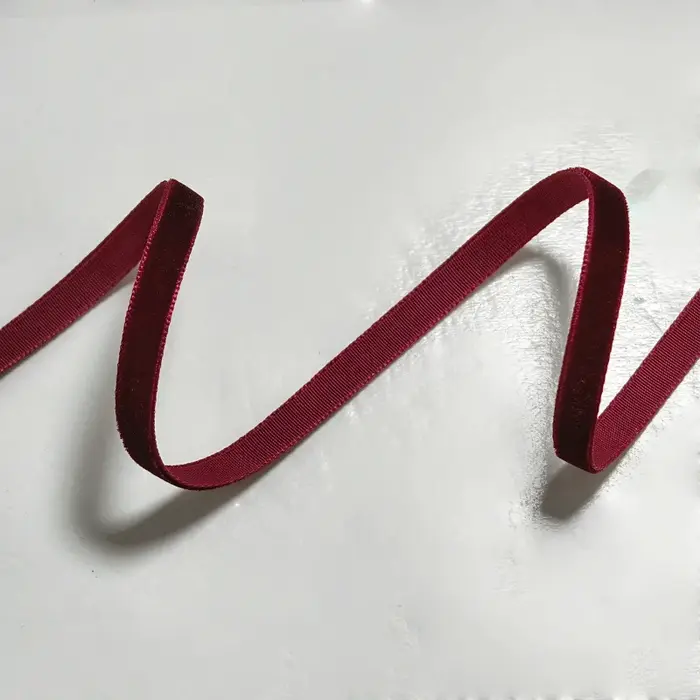 Rouleau de ruban de velours simple face bordeaux, 5 mètres/rouleau, 6mm, 10mm, 15mm, 20mm, 25mm, 40m