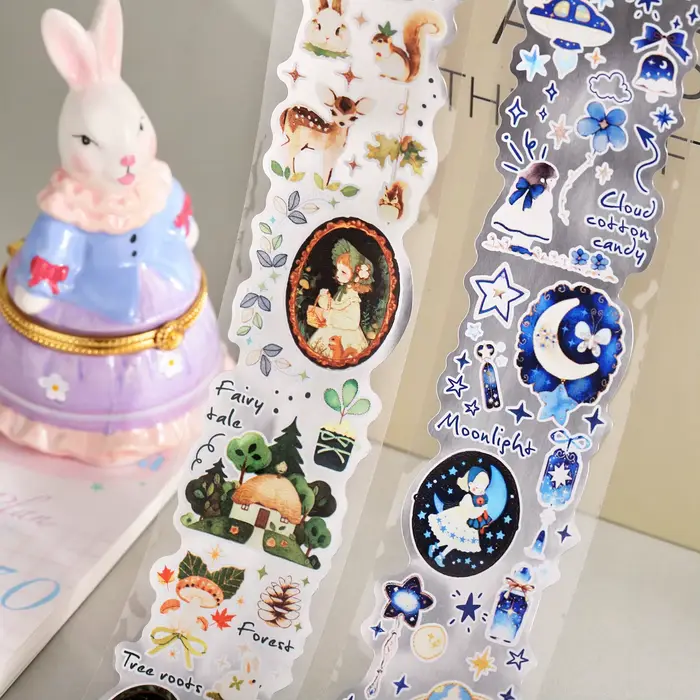 Ruban Washi Rétro Mignon Thème Contes de Fées Dreamland – Adhésif Décoratif pour Collages, DIY, Scrapbooking et Papeterie Faite Main