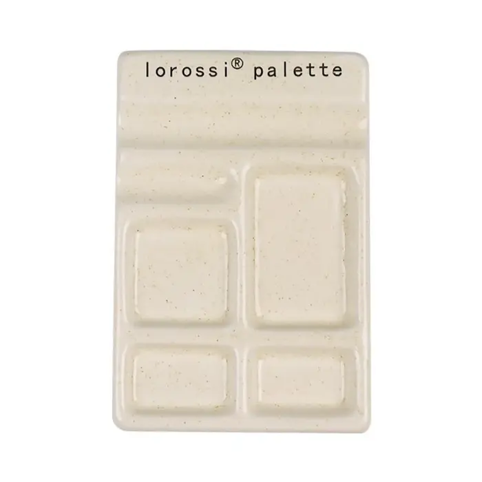 Palette de peinture en céramique portable, lisse, avec support pour pinceaux, palette de mélange de 