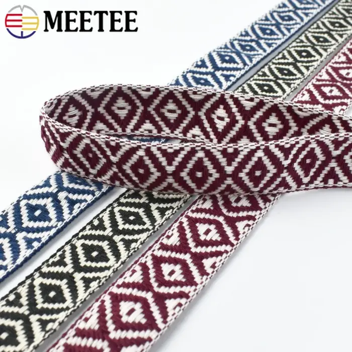 1 rouleau = 40 m, ruban jacquard ethnique de 25 mm