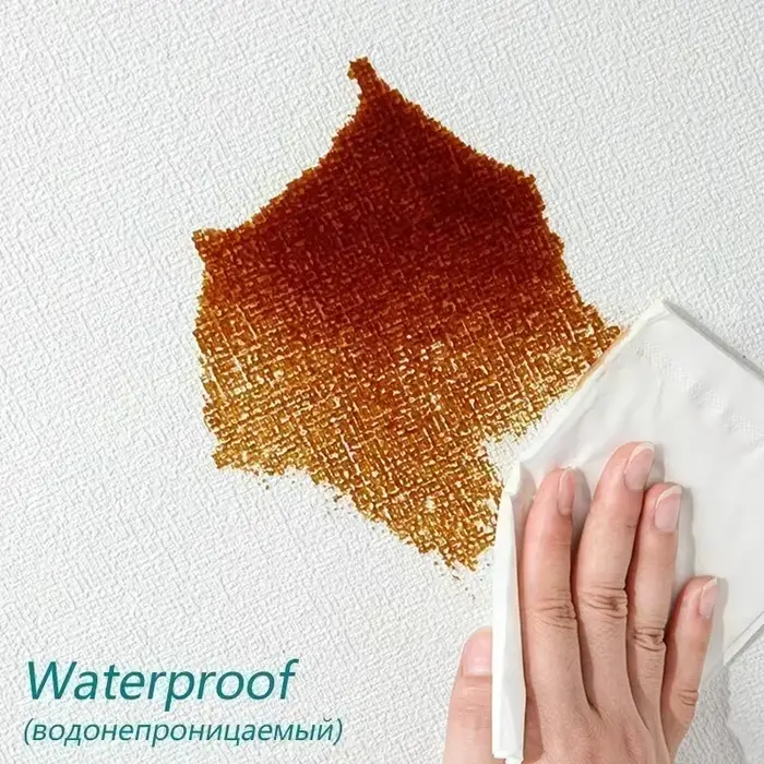 Papier peint texturé en lin épaissi, autocollant 3D imperméable pour la décoration de la cuisine, de la chambre à coucher et du fond des murs