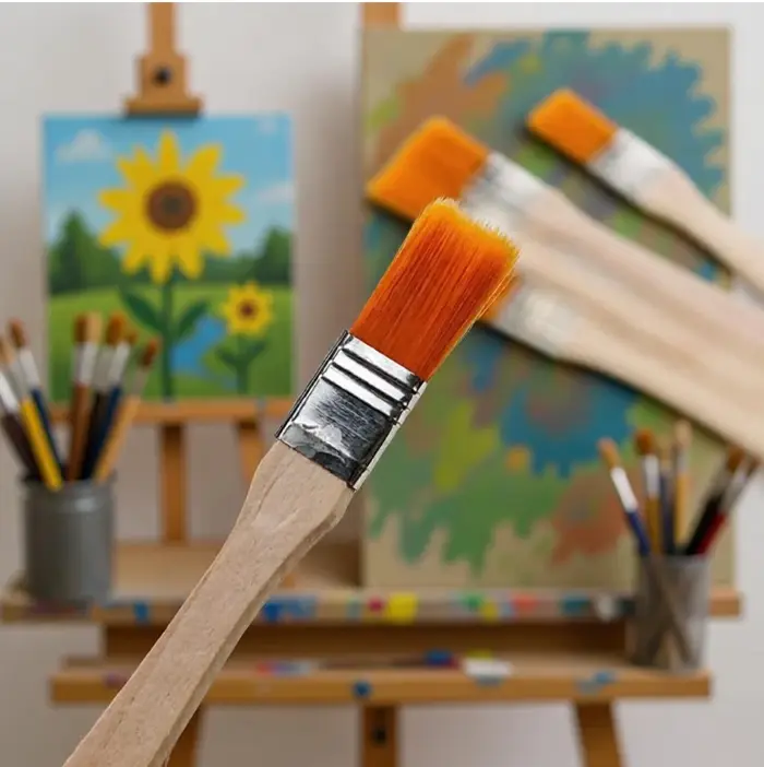 20 pièces petits pinceaux de peinture à l'huile en poils de Nylon
