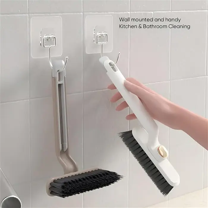 Brosse de nettoyage de crevasses rotative multifonction à main 360 ° Outil de nettoyage de coins r