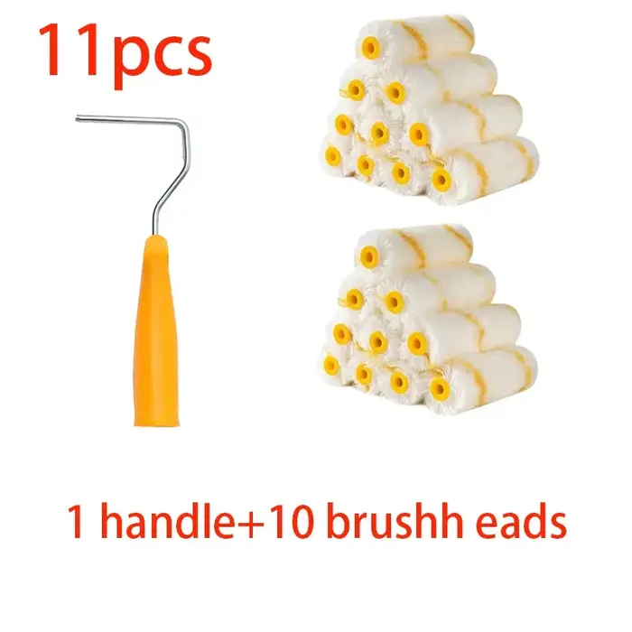 10 ensembles de rouleaux à peinture et 1 manche