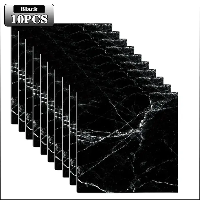 Autocollants de sol auto-adhésifs de Style marbre, 10 pièces, carreaux en PVC épais et résistants à