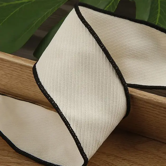 Ruban sergé noir et blanc de 10 yards (30 mm et 50 mm) pour la confection artisanale de nœuds pour cheveux