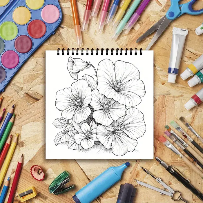Livre de coloriage de fleurs pour adultes - 8