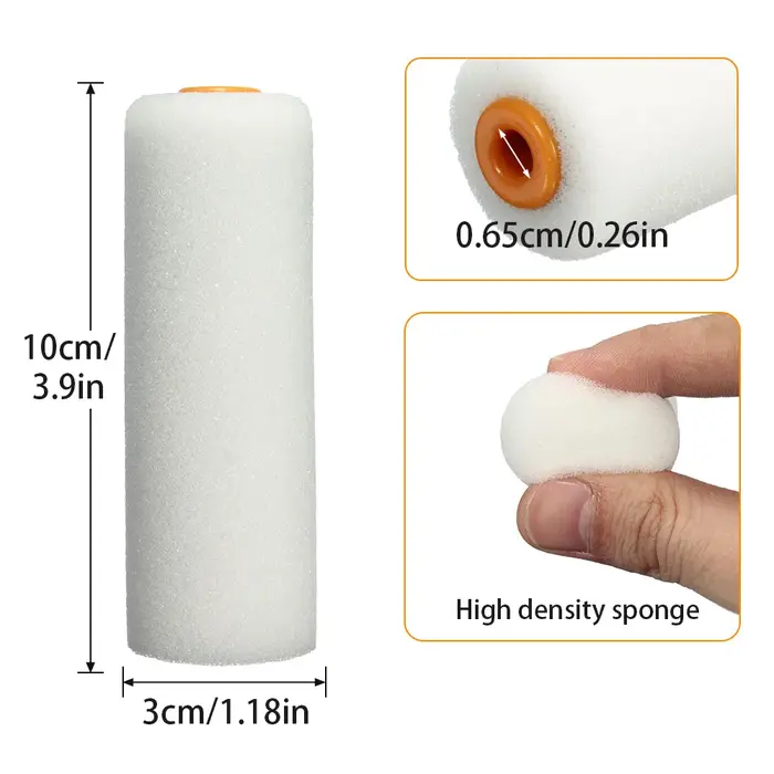 10 pièces 100mm rouleau de peinture brosse mousse Durable