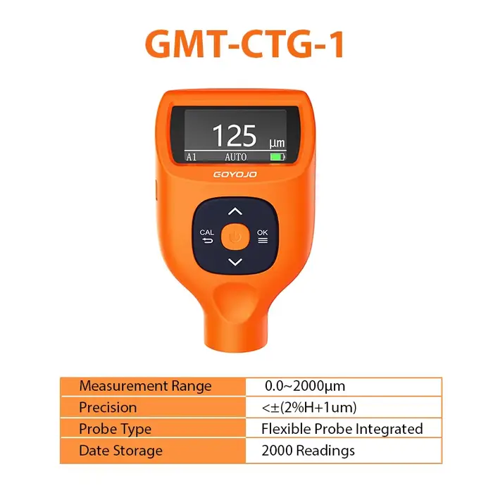 Jauge d'épaisseur de revêtement 0,0~9900μm avec sonde flexible, écran LCD CTG, testeur de revêtement