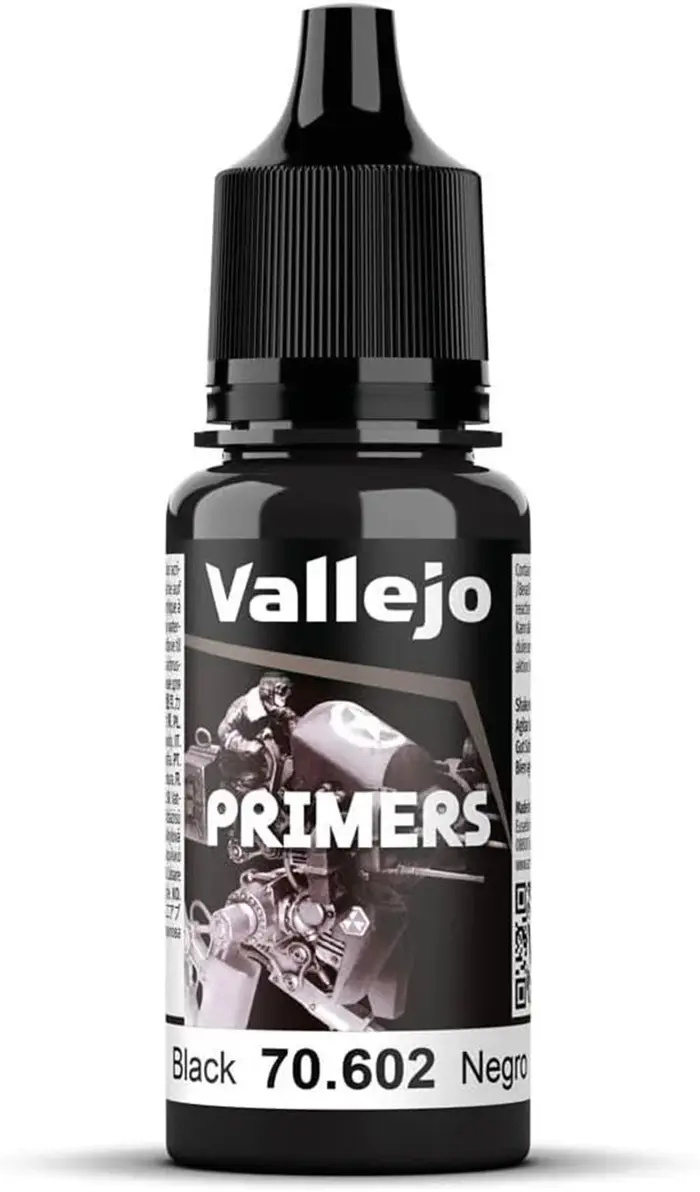 Vallejo | Apprêt acrylique noir | Finition mate et séchage rapide | Parfait pour l'aérographe et une