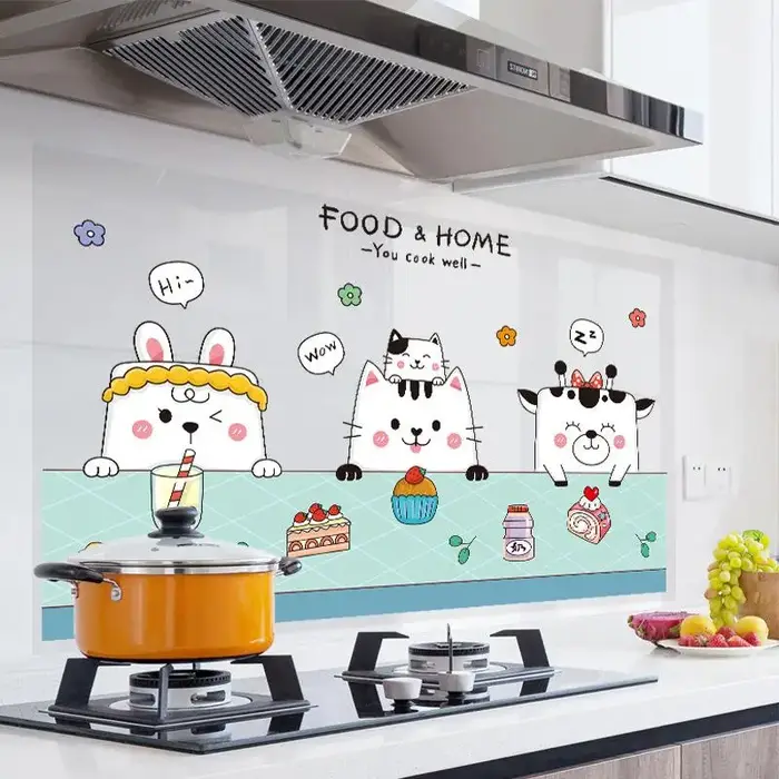 Autocollants muraux auto-adhésifs résistants à l'huile pour cuisine