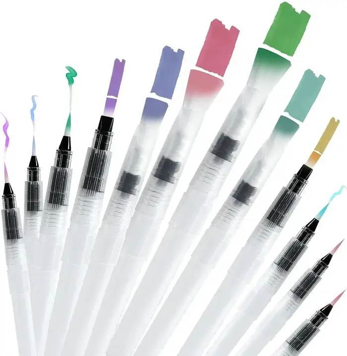 Stylos pinceaux pour aquarelle 12/24 pièces