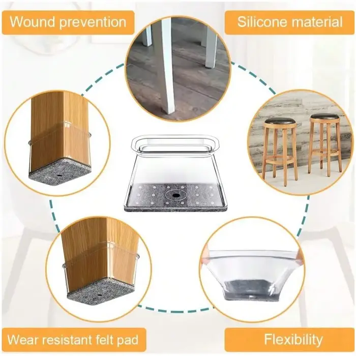 16 pièces-protecteurs de sol de jambe de chaise protecteurs