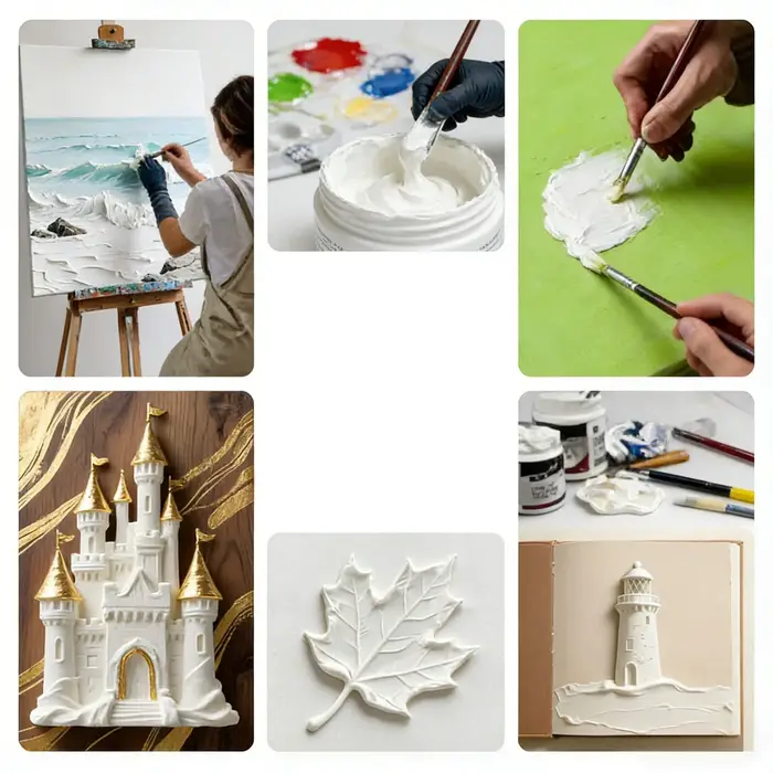 Pâte à modeler blanche, texture moyenne, prête à l'emploi pour les travaux en plâtre, la sculpture artistique et les projets.